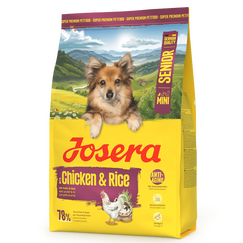 Josera Mini Senior Chicken & Rice sucha karma z kurczakiem i ryżem dla starszych psów małych ras, Waga [kg]: 3 
