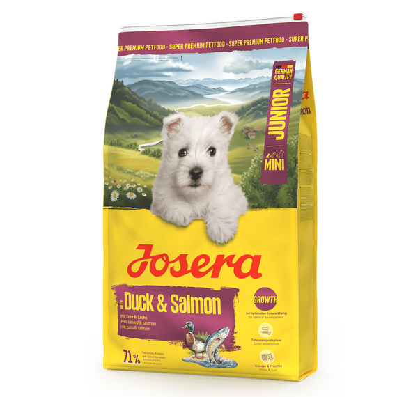 Josera Mini Junior Duck & Salmon sucha karma z kaczką i łososiem dla szczeniąt małych ras, Waga [kg]: 10 
