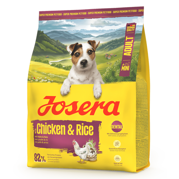Josera Mini Adult Chicken & Rice sucha karma z kurczakiem i ryżem dla dorosłych psów małych ras, Waga [kg]: 0.9 