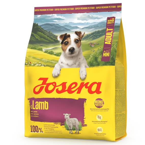Josera Mini Adult Lamb monobiałkowa sucha karma z jagnięciną dla psów małych ras, Waga [kg]: 0.9 