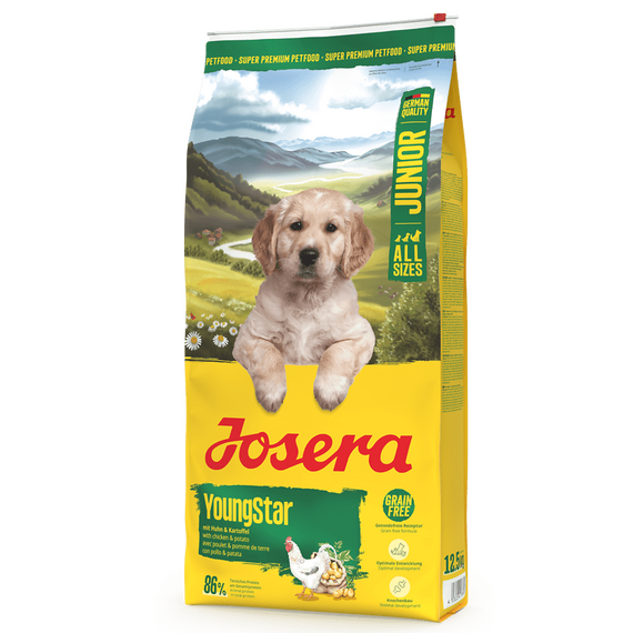 Josera Junior YoungStar bezzbożowa karma sucha dla szczeniąt i młodych psów wszystkich ras, Waga [kg]: 12.5 