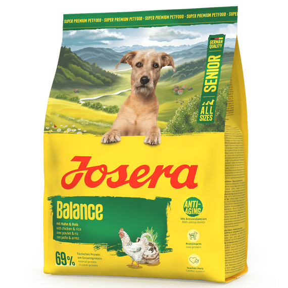 Josera Senior Balance karma sucha z kurczakiem i ryżem dla starszych psów wszystkich ras, Waga [kg]: 0.9 