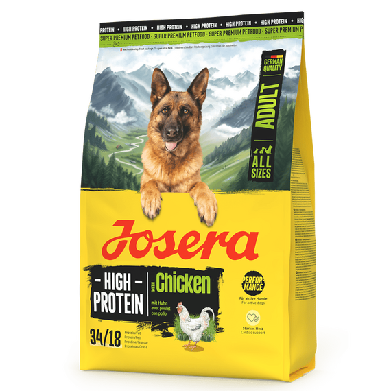 Josera High Protein Adult Chicken karma sucha dla dorosłych, bardzo aktywnych psów, Waga [kg]: 3 
